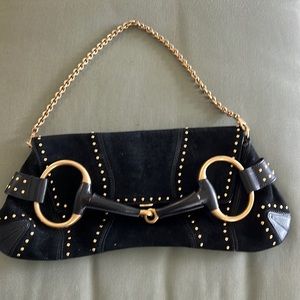 Gucci black velvet and good evening bag